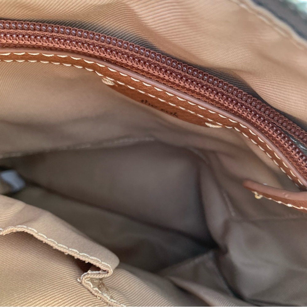 The Sak Lucia Crossbody Bag w/Neva Large Card Wallet in Mushroom & Indigo Block - Picture 7 of 12
